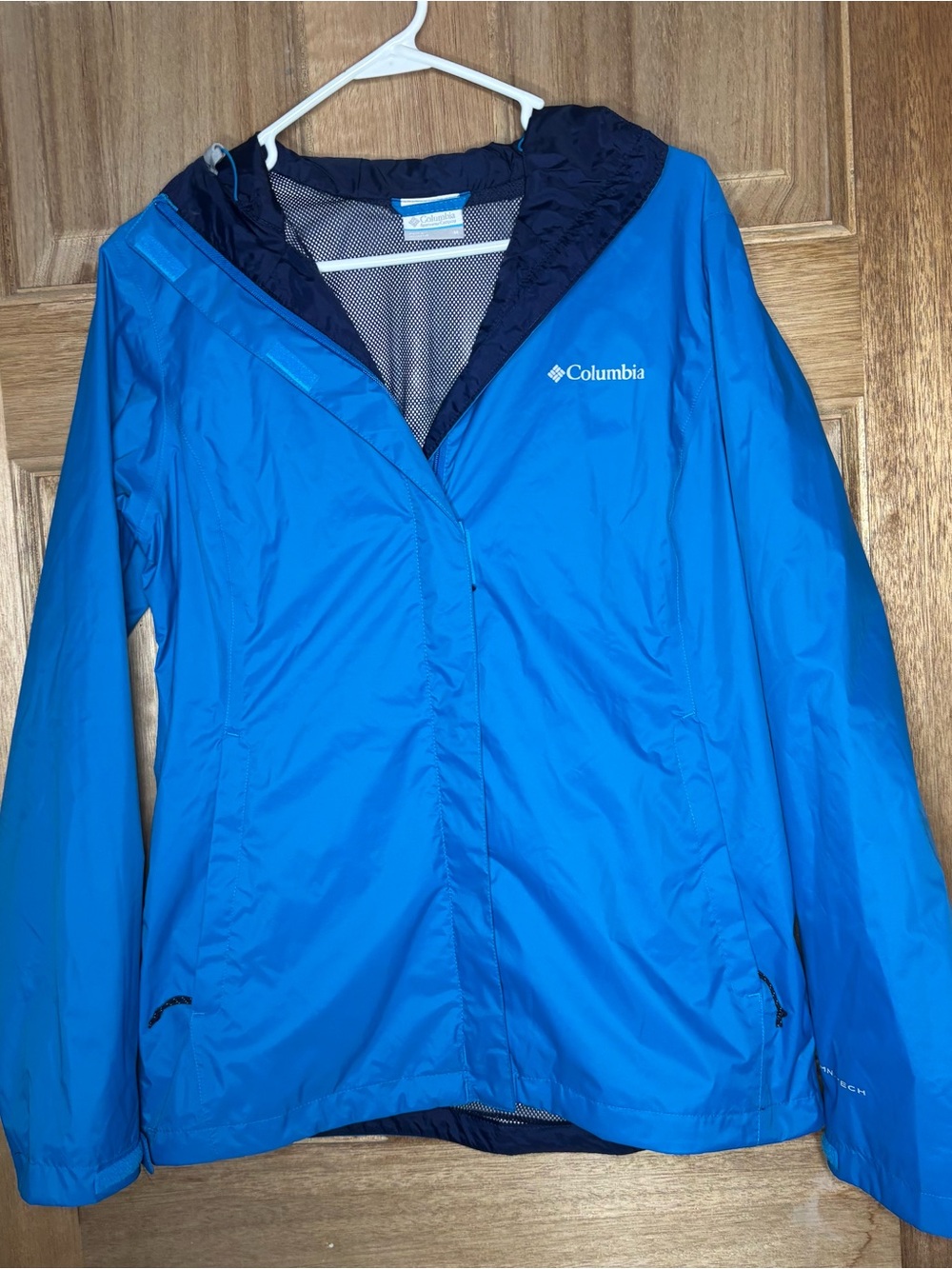 Columbia Women's Bright Blue Waterproof Hooded Ski Jacket size M